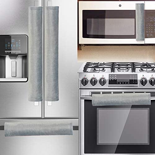 Refrigerator Door Handle Covers,Keep Your Kitchen Appliance Clean from Smudges, Fingertips, Drips, &Food Stains, Perfect for Dishwashers (5pcs, Gray)