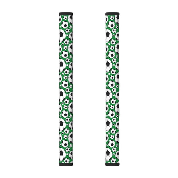 Refrigerator Door Handle Covers Set of 2, soccer balls green print Adjustable Non Slip Fridge Handle Covers, Appliance Handle Covers for Dishwasher Cuteness Oven Kitchen Decor