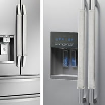 Refrigerator Door Handle Covers Set of 4, Make Kitchen Appliance Fridge Oven Microwave Dishwasher Clean,Protect Antiskid Washable Decor Cloth,Keep Off Smudges Fingerprint Oil Stain, Light Gray