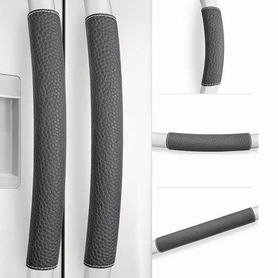 Refrigerator Door Handle Covers, Set of 5, Adjustable Appliance Handle Covers, Keep Your Kitchen Clean Black