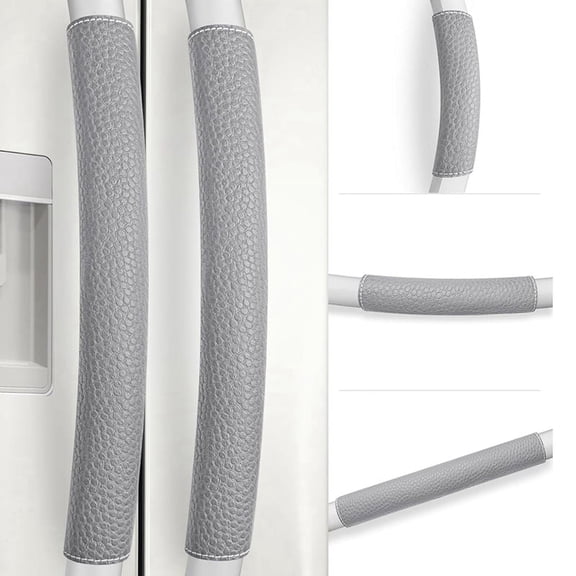 Refrigerator Door Handle Covers, Set of 5, Adjustable Appliance Handle Covers, Keep Your Kitchen Clean Gray
