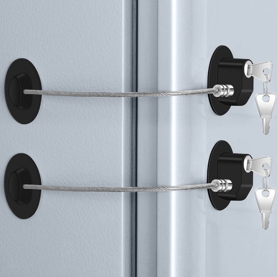 Refrigerator Door Lock with Key for Safety and Cabinet Security with Device and Easy Installation No Drill for Quick Setup