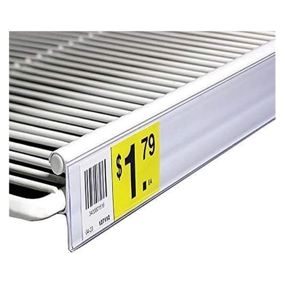 Refrigerator Double Wire Shelf Ticket & Label Holding UPC Data Channel Strip, White, 10 Pack