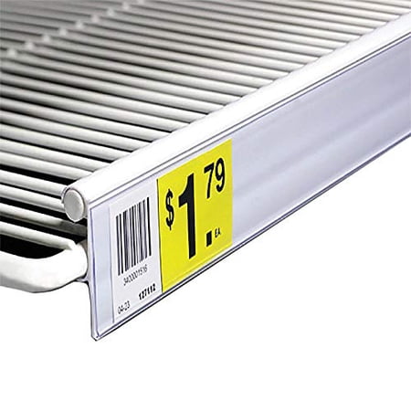 Refrigerator Double Wire Shelf Ticket & Label Holding UPC Data Channel Strip, White, 20 Pack