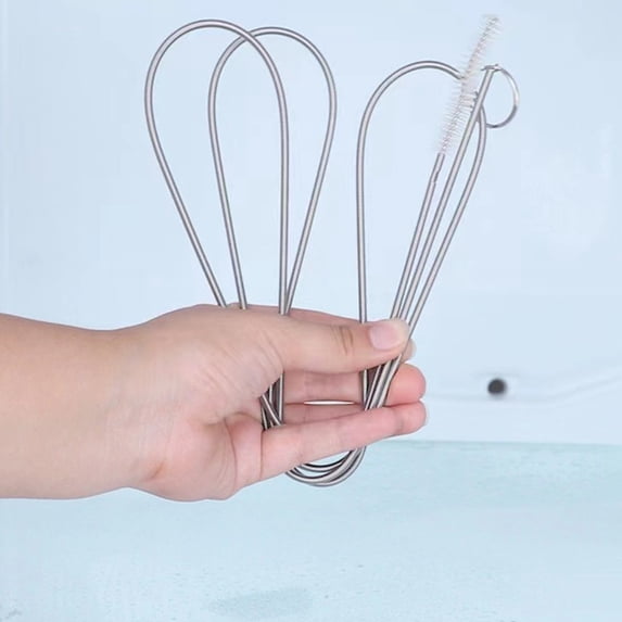Refrigerator Drain Unclogger Tool | Spring Tube Metal Cleaner | Galvanized Rust-Resistant Flexible Snake for Easy Drain Cleaning, Clogging Removal | White | 18x10x4cm