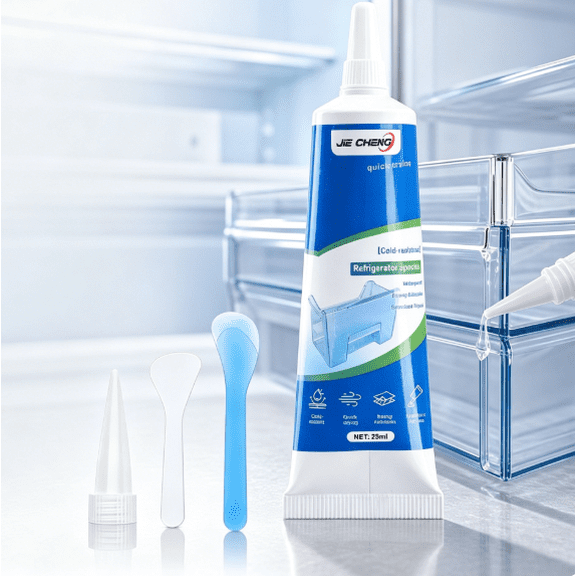 Refrigerator Drawer Repair Adhesive, Clear Silicone Sealant for Crisper Cracks and Freezer Shelf Fix, Quick Drying