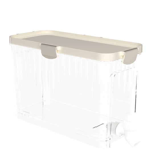 Refrigerator Drink Dispenser Fridge Cold Kettle Jar 4L Transparent Leaks Proof Beverages Storage Container with Spigot and Lid Drink Bucket for Juices Iced