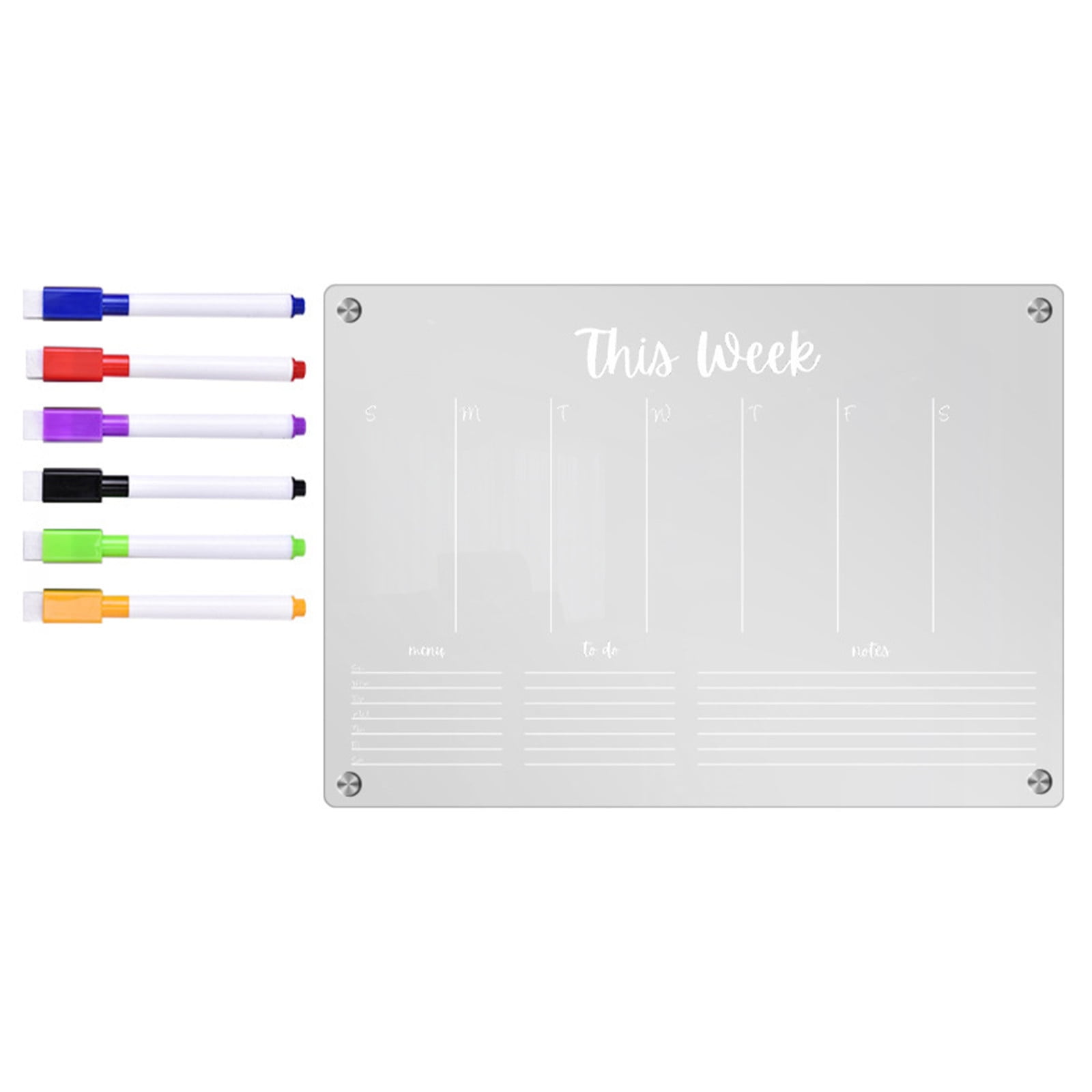Refrigerator Dry Erase Board Weekly Planner, Grocery List And Notepad