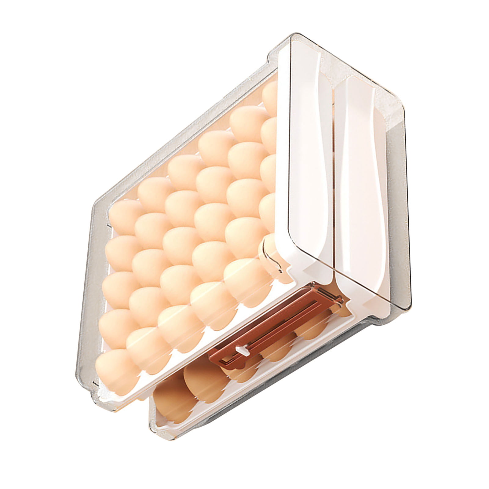 Refrigerator Egg Holder, Clear Anti Breakage Drawer Design Home Egg Container Plastic Spacious  For Apartment