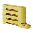 thumbnail image 1 of Refrigerator Egg Rack with Automatic Rolling Dispenser, 4-Layer Space-Saving Storage for Kitchen, Transparent Design, Fits Side Door, Durable Material, Keeps Eggs Secure and Organized ,Yellow, 1 of 6