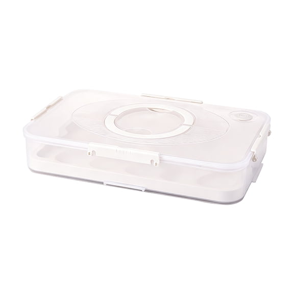 Refrigerator Egg Storage Box, Clear Plastic Freshness Case with Handle, Stackable Kitchen Organizer for Eggs, Durable Fridge Container