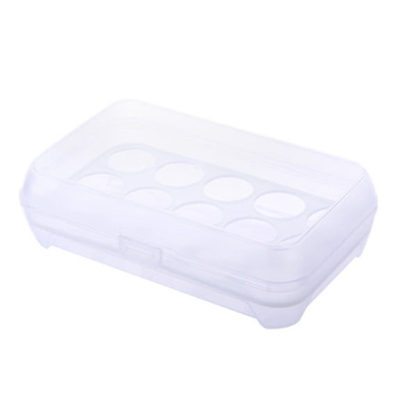 Refrigerator Egg Storage Container, Single Layer Airtight Food Storage Box Holds 15 Eggs, Plastic Kitchen Organizer for Fridge, BPA-Free Fresh-Keeping Egg Holder White