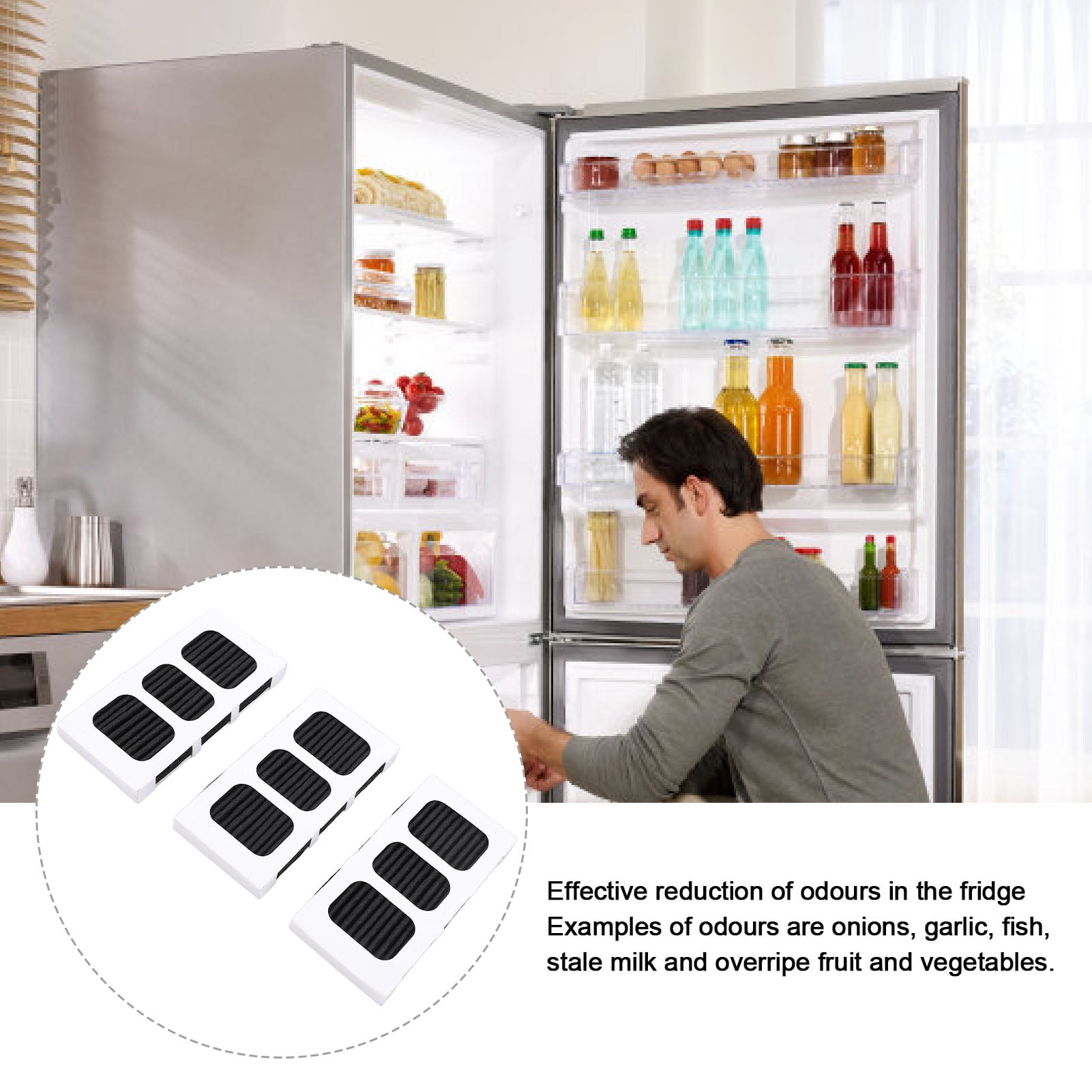Refrigerator Filter 6,Piece, Activated Carbon Removes Odors, Prolongs Food Life, <span Style="background:red"></span>