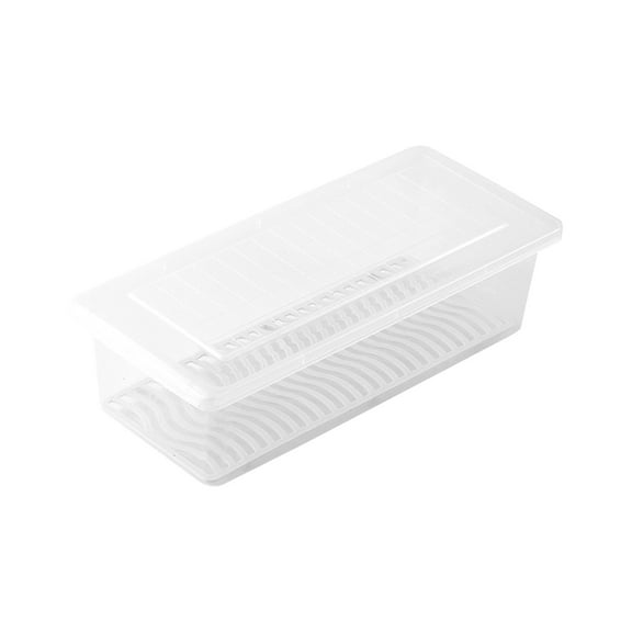 Refrigerator Fish & Meat Preservation Box, Rectangular Covered Container – Airtight, Stackable, for Fridge Storage – Clear
