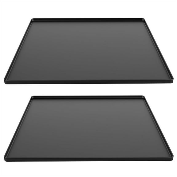 Refrigerator Floor Protector,Mini Fridge Silicone Mat,Fridge Under Mat,Laundry Guard for Washer & Dryer,Drip Tray Black