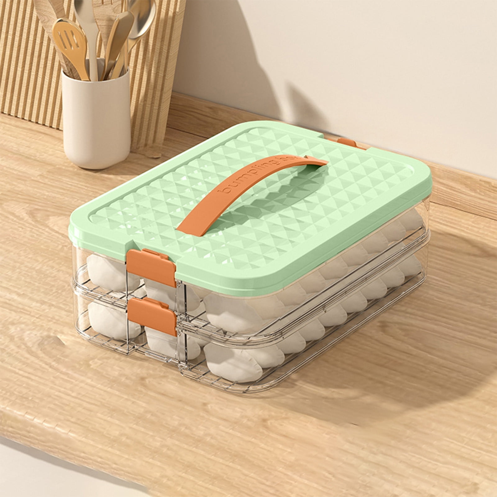 Refrigerator Food Storage Container With Lid, Plastic Kitchen Organizer ...