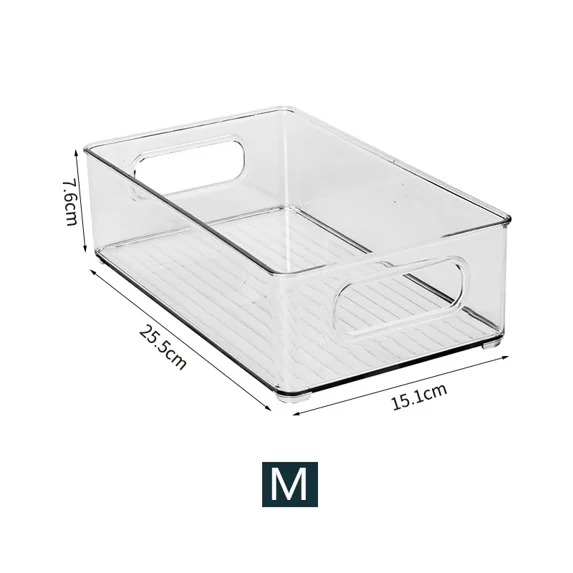 Refrigerator Food Storage Container Refrigerator Organizer Bins Stackable Fridge Food Storage Box with Hand Kitchen Accessories (M)