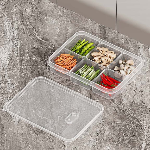 Refrigerator Food Storage Containers | BPA-Free Plastic Divided Compartment Boxes | Airtight Vented Lid, Stackable Space-Saving Freezer to Microwave Tray, Single-Portion Meal Prep, Easy Clean