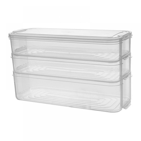 Refrigerator Food Storage Containers, Lettuce Keeper Large Produce Saver Stackable Container with Lids, Clear Veggie Fruit Salad Lettuce Container