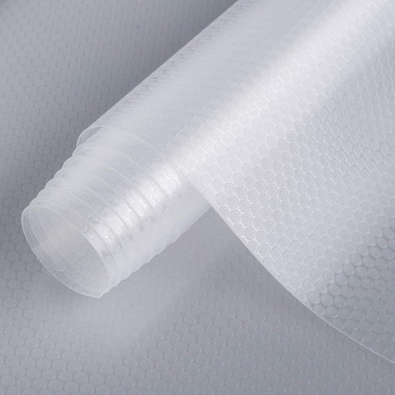 Refrigerator, Freezer, Fridge Shelf Liners and Drawer Mats 11.8 Inch Wide x 13 Feet Long, Non Adhesive EVA Plastic Washable Waterproof Pads for Kitchen Cabinet, Pantry Closet, Cupboard, Clear