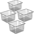 thumbnail image 1 of Refrigerator Freezer Organizer Wire Storage Basket, Farmhouse Food Wire Bins Container with Handles for Kitchen, Pantry, Freezer, Cabinet, Car, Bathroom Black 4 Pack, 1 of 8