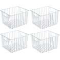 thumbnail image 1 of Refrigerator Freezer Organizer Wire Storage Basket, Farmhouse Food Wire Bins Container with Handles for Kitchen, Pantry, Freezer, Cabinet, Car, Bathroom Black 4 Pack, 1 of 15