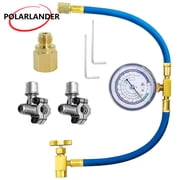 Refrigerator Freon Recharge Kit, AC Recharge Kit R134a/R-12/R-22 Refrigerant Charging Gauge Hose Set with BPV31 Bullet Piercing Tap Valve for Home A/C Refrigerant System