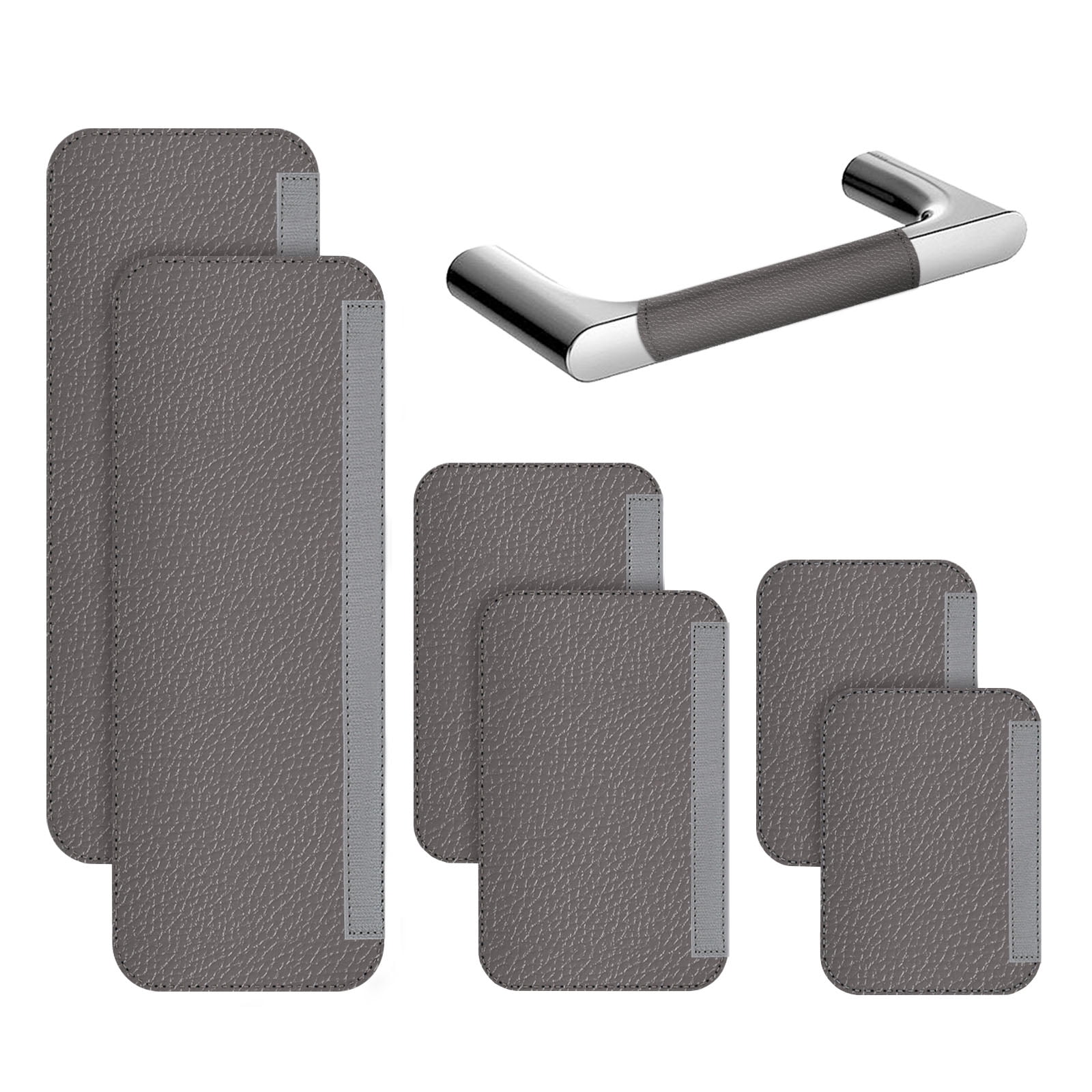 Refrigerator Handle Covers 3 Sets of 6, Adjustable Non Slip Fridge Door Handle Cover Protector, Appliance Handle Covers for Microwave Dishwasher Cabinet Accessories (Grey)
