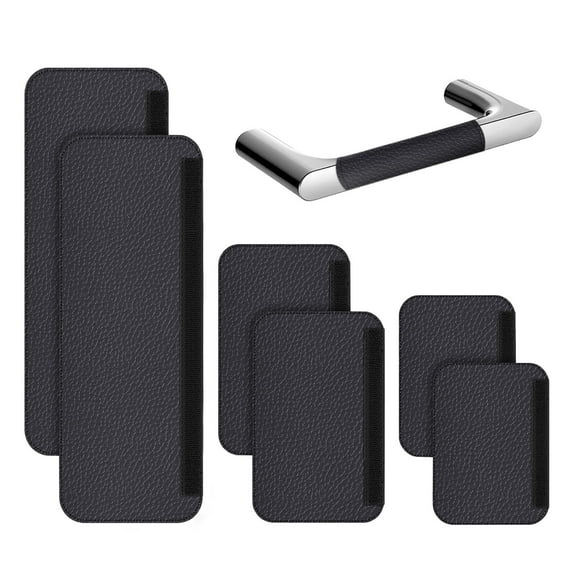 Refrigerator Handle Covers 3 Sets of 6, Adjustable Non Slip Fridge Door Handle Cover Protector, Appliance Handle Covers for Microwave Dishwasher Cabinet Accessories (Black)