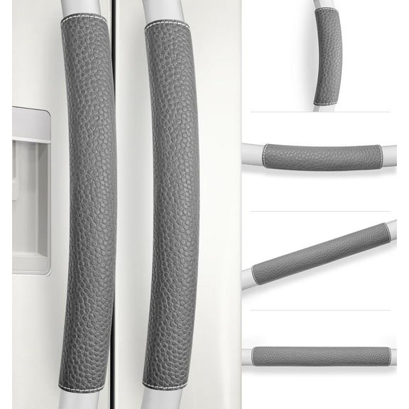 Refrigerator Handle Covers, 6 PCS, Adjustable Appliance Handle Covers, Keep Your Kitchen Clean, Microwave Oven Stove Dishwasher Handle Protector, Non Slip Fridge Handle Cover (Dark Gray)