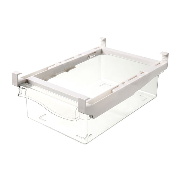 Refrigerator Hanging Drawer Storage Box, Transparent ABS+PET Food and Fruit Organizer, 7.79x11.81x3.74 Inches, 1-Pack