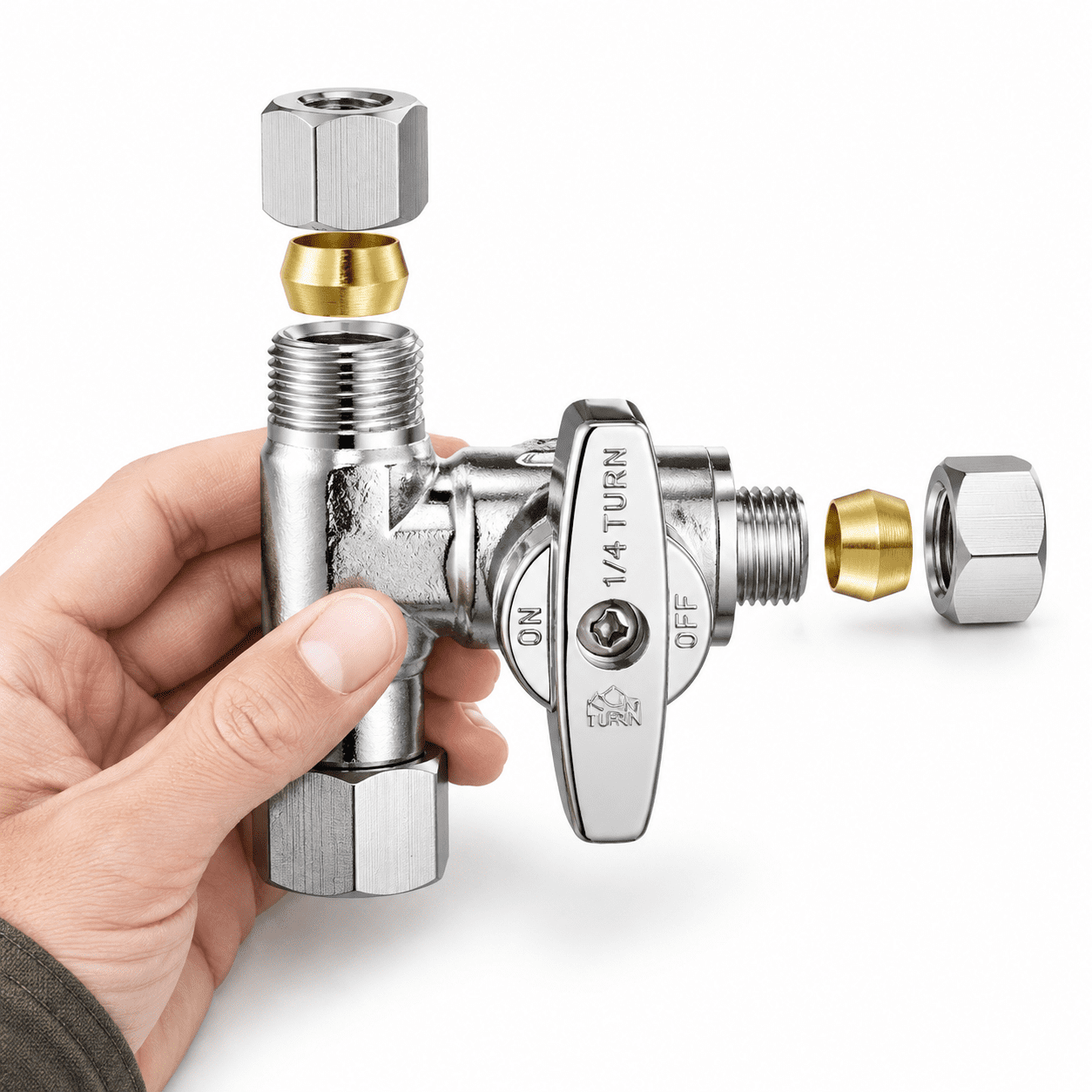 Splinter Valve Refrigerator Ice Maker Splitter Valve 3/8x3/8x1/4 for Water Line ...