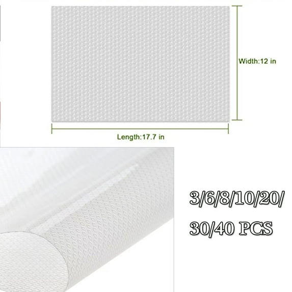Refrigerator Liners for Shelves Washable, Fridge Shelf Liners Nonslip, Refrigerator Mats Liner for Glass Shelves, Shinywear Fridge Liners for Freezer Cupboard Cabinet Drawer, Clear