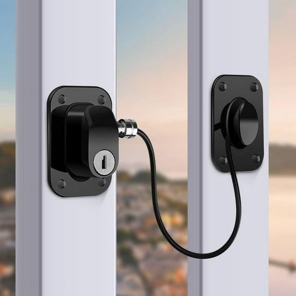 Refrigerator Lock 2 Packs,Fridge Lock Protection Fridge Locks with Key Surface-Friendly Freezer Lock,Black