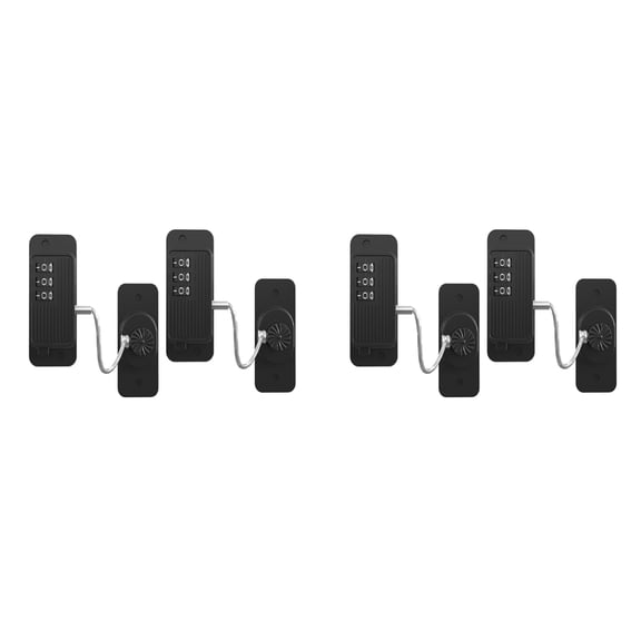 Refrigerator Lock (4 Pack), Heavy Duty Combination Fridge Lock Child Safety Cabinet Lock Strong Non-Marking Adhesive,4 x Refrigerator Lock set,Black