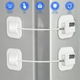thumbnail image 1 of Refrigerator Lock, Child Safety Proofing Fridge Locks with Four-digit Password for Drawer Fridge Freezer Cupboard (1 Pack White), 1 of 11