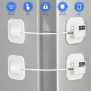 Refrigerator Lock, Child Safety Proofing Fridge Locks with Four-digit Password for Drawer Fridge Freezer Cupboard (1 Pack White)
