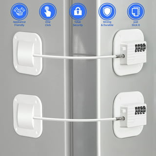 FYY Fridge Lock (2 Pcs) Refrigerator Lock with Keys & Strong Adhesive,  Fridge Locks for Kids, Child Safety Locks, Cabinet Lock, Freezer Lock,  Security