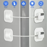 Refrigerator Lock, Children Safety Fridge Locks with Four-digit Password for Drawer Fridge Freezer Cupboard 2 Pack White