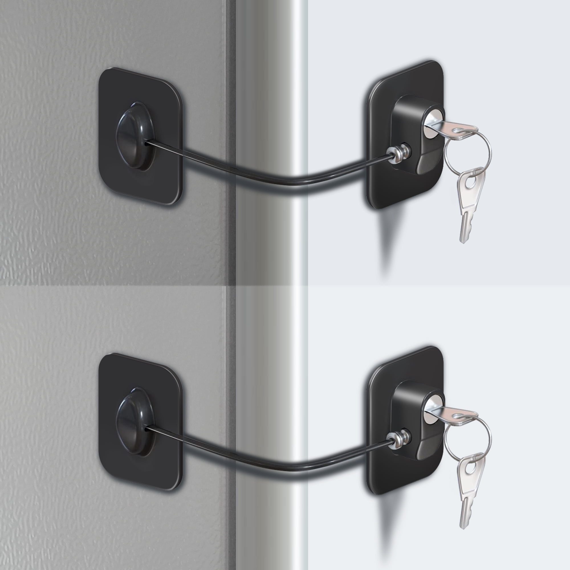 Refrigerator Lock 4 Pack Mini Fridge Locks For Kids No Drill Cabinet Lock  With Keys Cupboard Lock Child Safety Locks