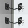 thumbnail image 1 of Refrigerator Lock, Fridge Lock for Adults, Volibel Multi-Purpose Safety Proofing Cabinet Lock with Key 2 pack(Black), 1 of 7