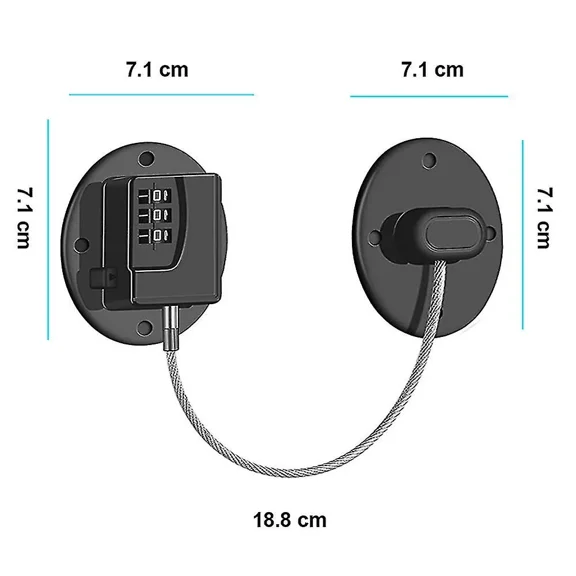 Refrigerator Lock Heavy Duty Combination Fridge Lock(1pcs,black)