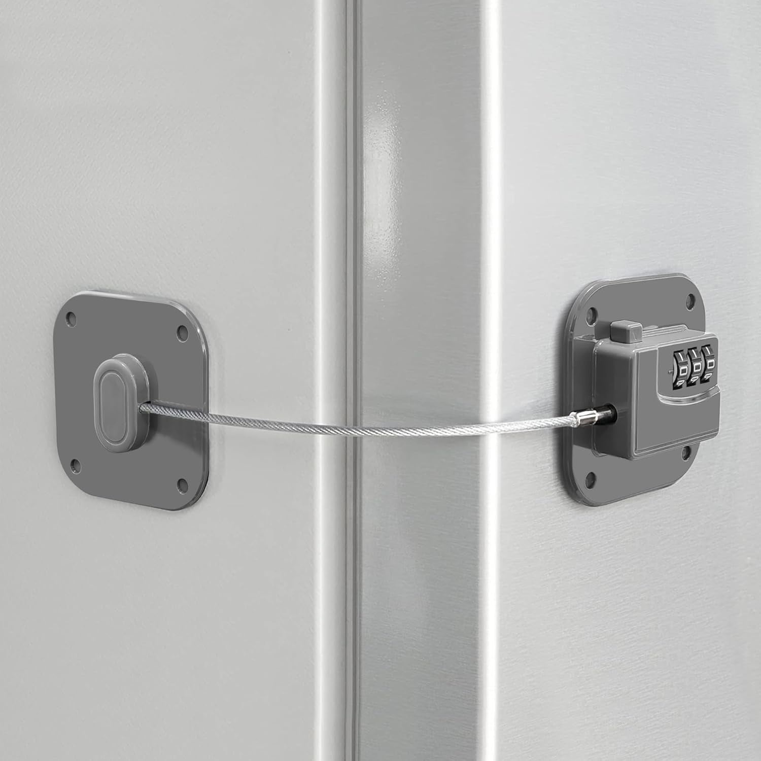 Refrigerator Lock, Heavy Duty Fridge Lock, Combination Lock for Refrigerator Cabinets, Drawers, Safety, Easy Install No Keys Needed (Black-2Pack)
