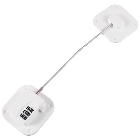 Refrigerator Lock, Heavy Duty Fridge Lock, Combination Lock for Refrigerator Cabinets, Drawers, Safety, Easy Install No Keys Needed (White-2Pack)