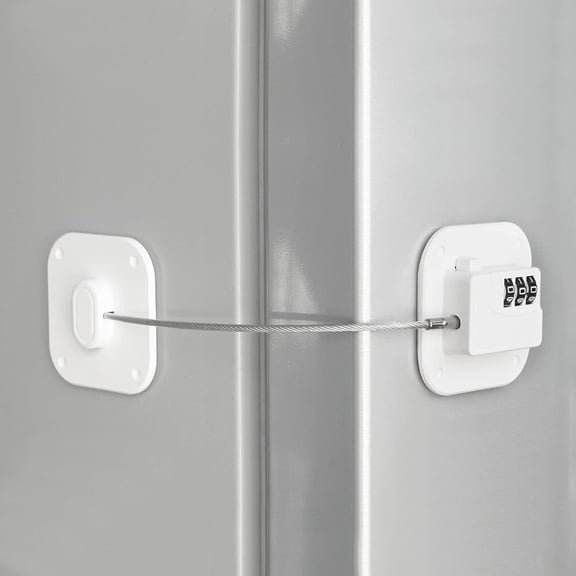Refrigerator Lock, Heavy Duty Fridge Lock, Combination Lock for Refrigerator Cabinets, Drawers, Safety, Easy Install No Keys Needed