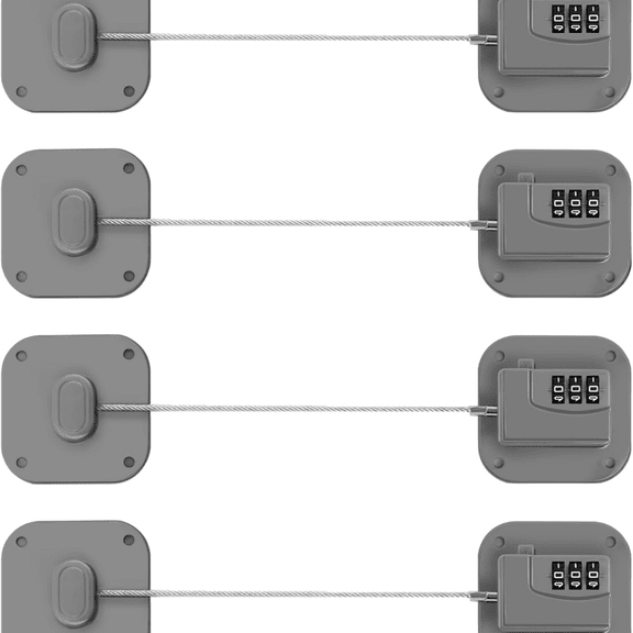 Refrigerator Lock, Heavy Duty Fridge Lock, Combination Lock for Refrigerator Cabinets, Drawers, Safety, Easy Install No Keys Needed