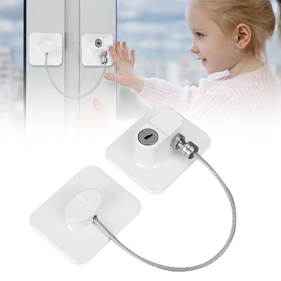 Refrigerator Lock with Keys, Child Safety Cabinet Lock Adhesive Proof Lock for Fridge Freezer Drawer Closet Toilet Seat, No Drill Appliance Safety Latch for Kitchen Furniture Home Protection, White