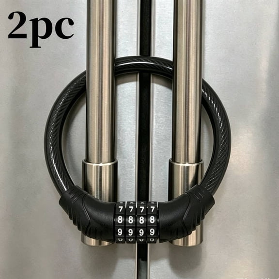Refrigerator Lock for Kids & Adults,Fridge locks for kids,4-Digit Code Fridge Lock for French-Door Refrigerators, & Versatile Cabinet Lock (Small, Black 2 Pack)