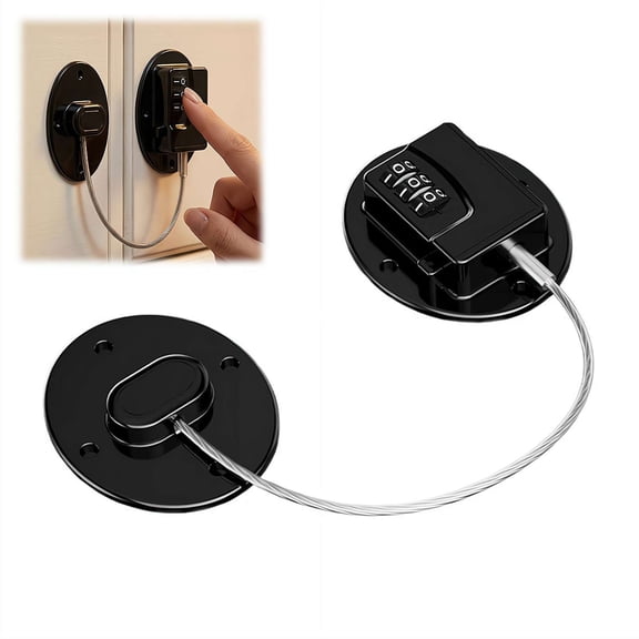 Refrigerator Locks with 3 Digit Code, Fridge Lock Combination, Easy Install-1 pack