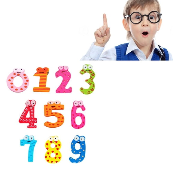 Refrigerator Magnets, 10-Count Vibrant Number Characters, with Smooth Surfaces for Learning & Education toys, toddler Learning Activities and Kitchen decorations